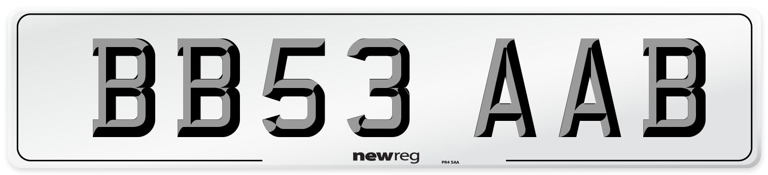BB53 AAB Number Plate from New Reg
